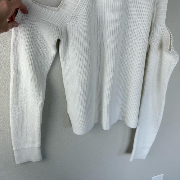Rag & Bone Dana Cold Shoulder Sweater White Casual Preppy Women’s Large - Picture 13 of 13